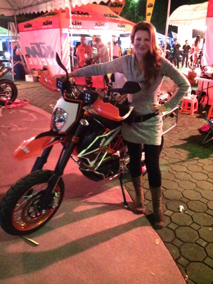 a lady with a motorcycle. Motogirlthailand