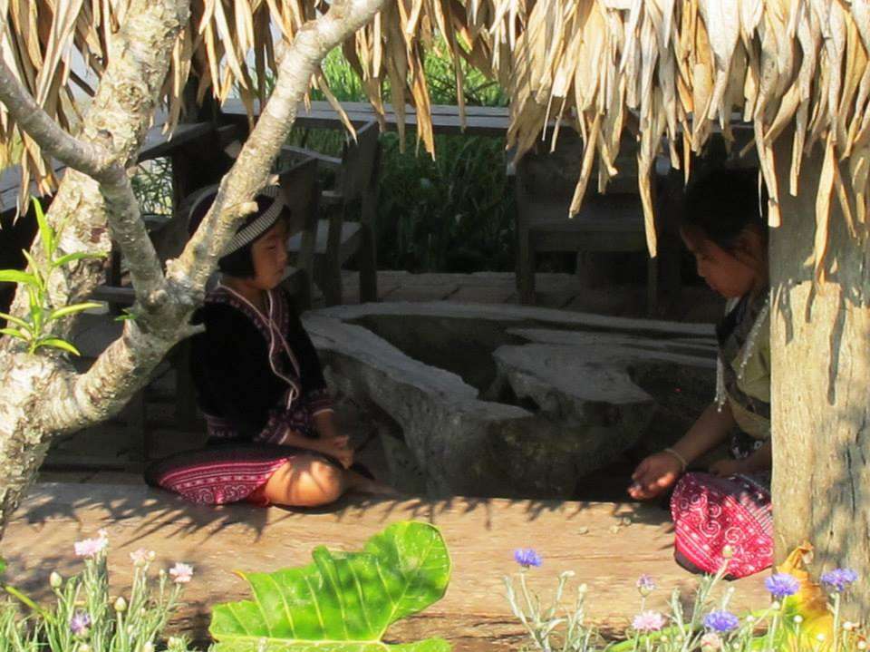 Hilltribe children playing a game