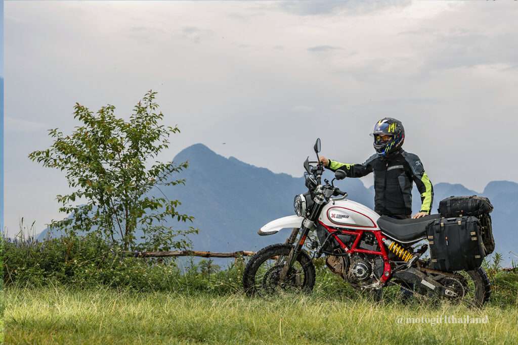 man with Ducati Desert Sled