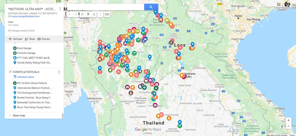 Thailand map of interesting places to vist