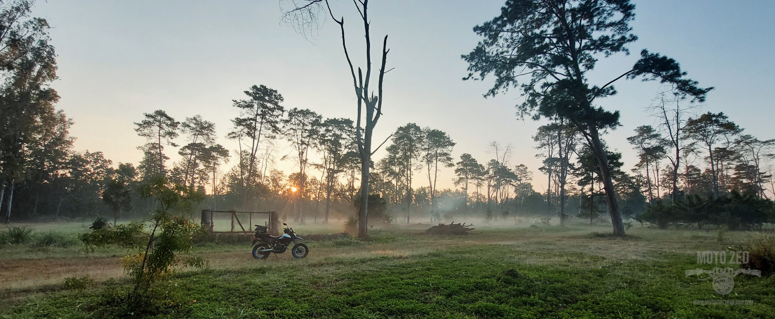 misty view with motorbike