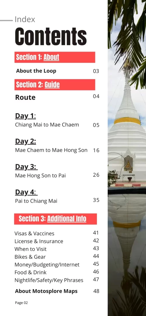 Mae Hong Song loop Map GPS