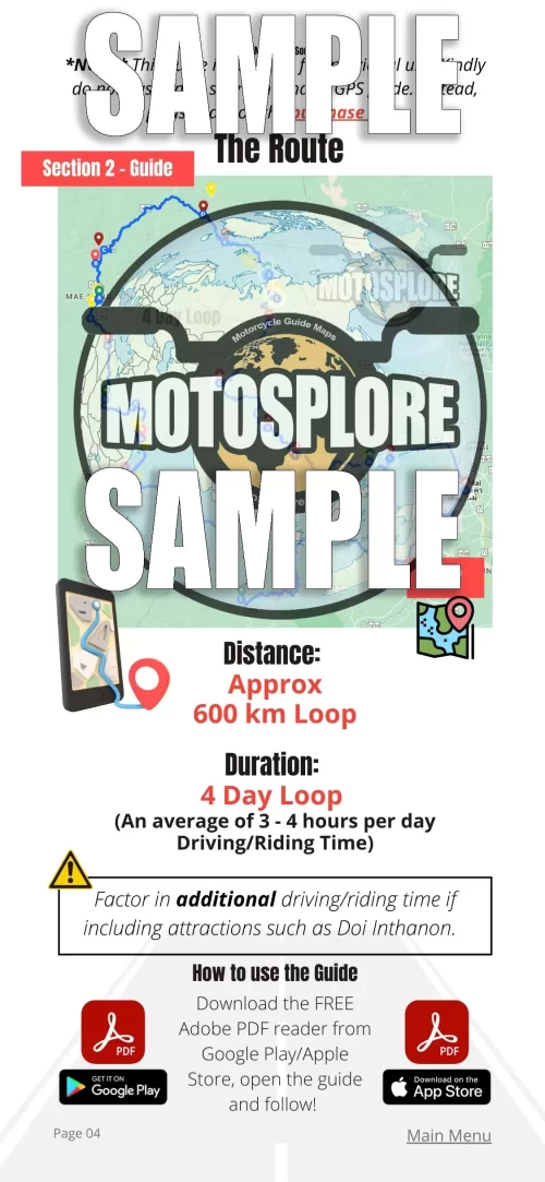 gps route map for riding in thailand