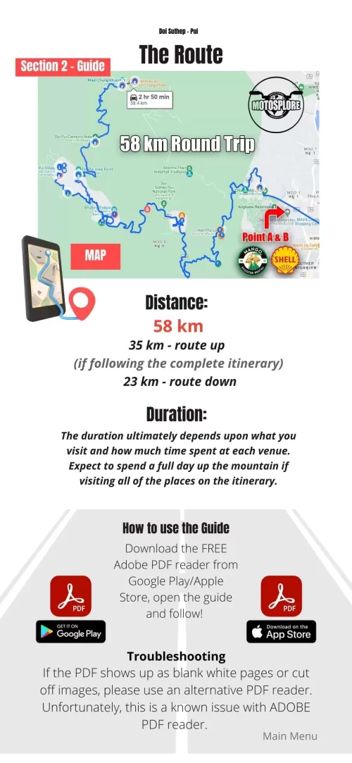 GPS guide for Doi Suthep and Doi Pui
