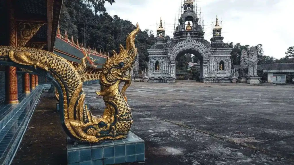 a naga snake in a Thai temple motogirlthailand