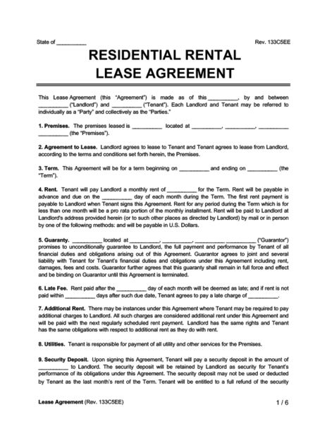Rental Lease Agreement
