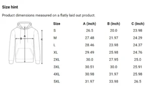 Hoodie Sizing
