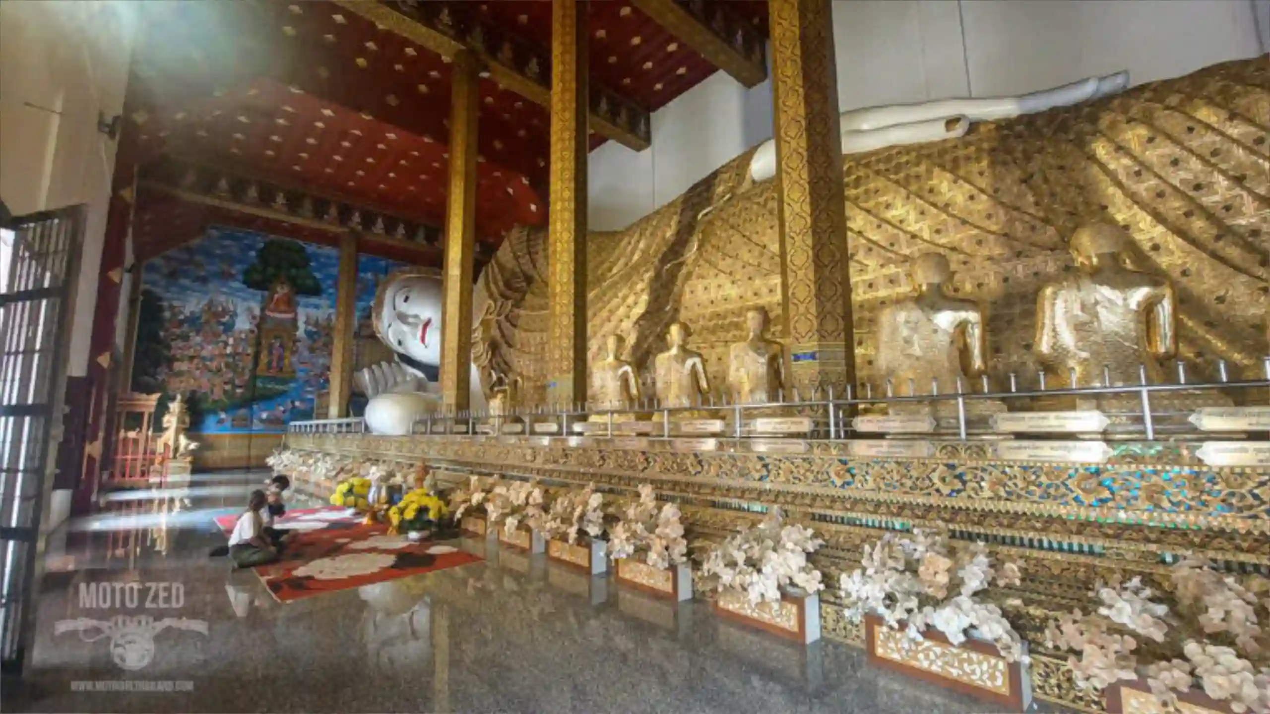 Temple in a forest with a river 