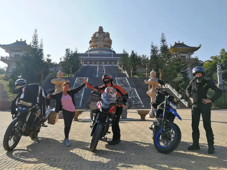 Big Buddha Temple and motorcycle riders