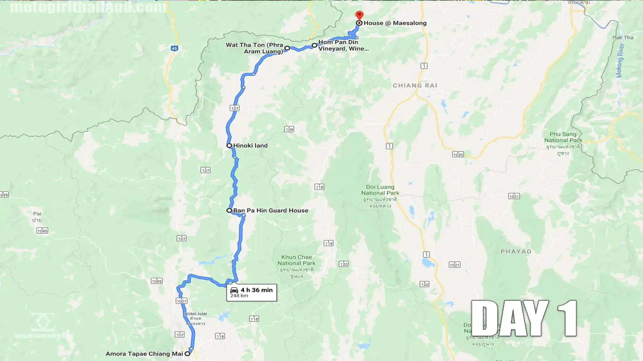 Big Bike Tours Recce Ride Map Day 1