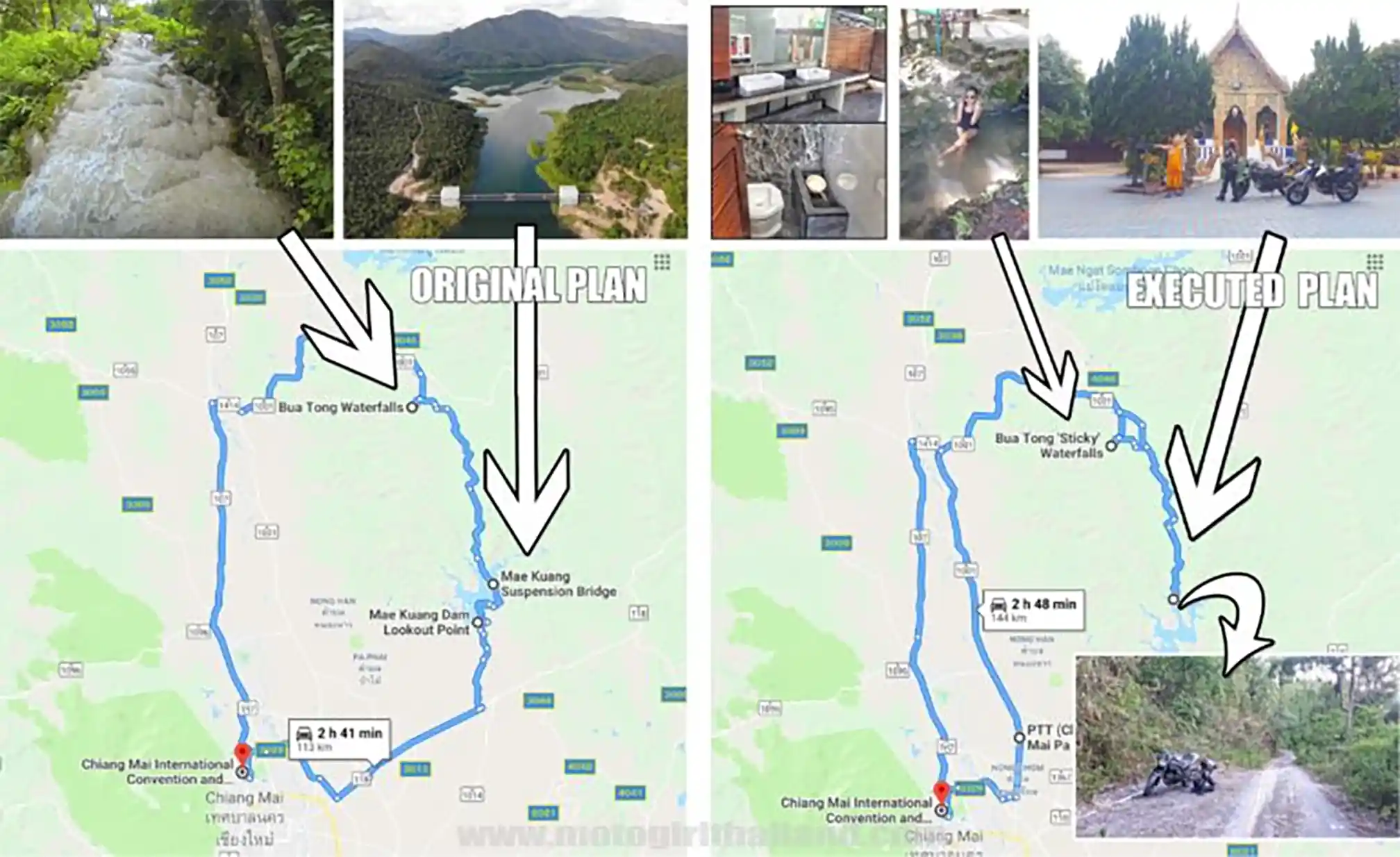 Bua Tong Sticky Waterfalls Route Map