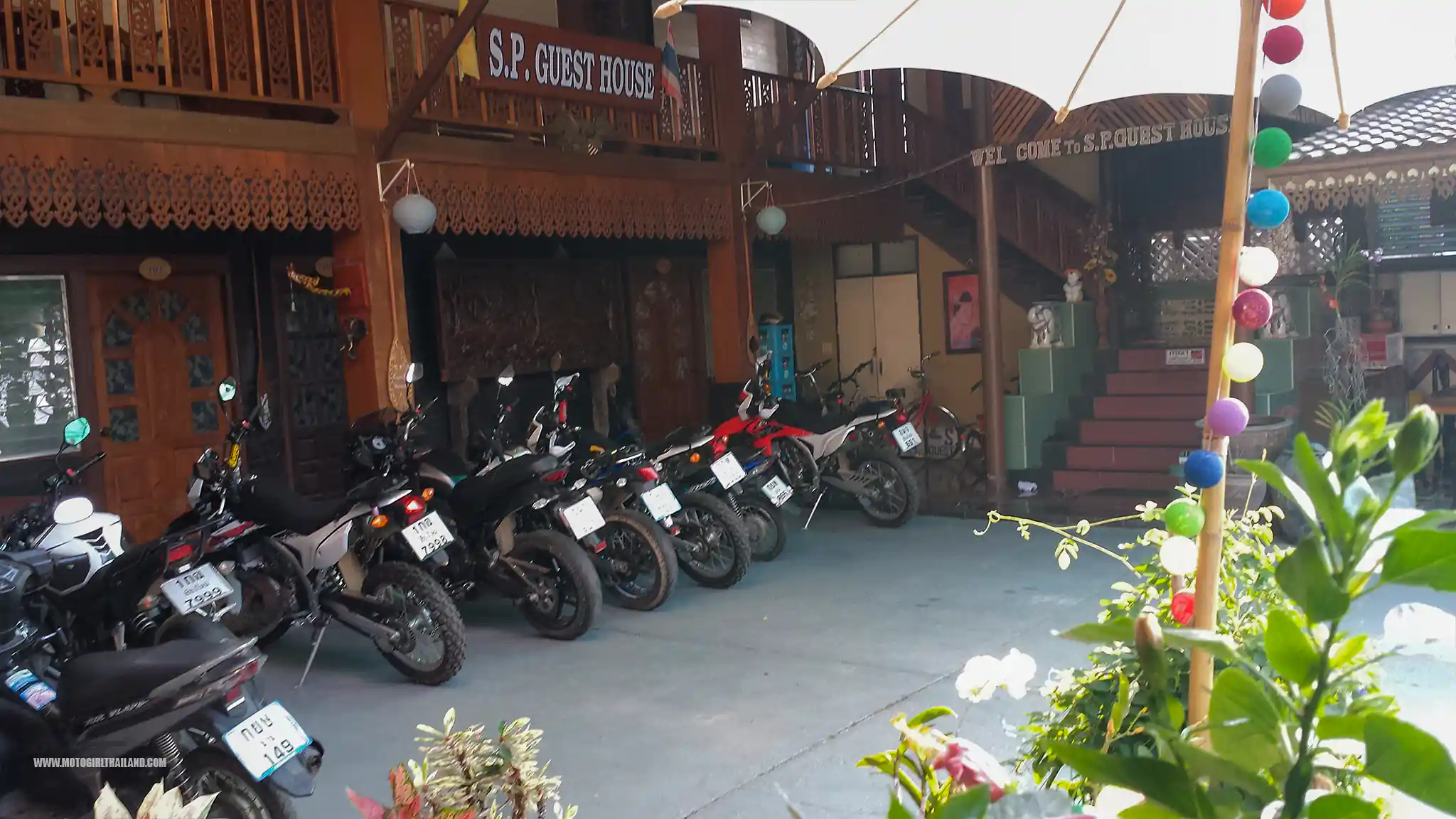 Guesthouse with motorcycles