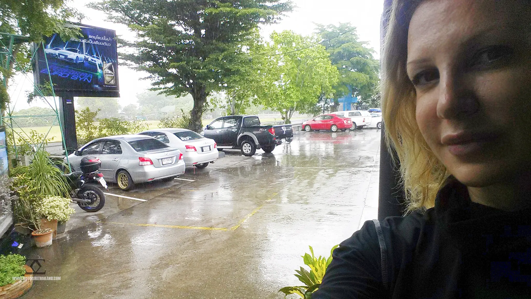 Ladies Ride to Pai Waiting Wet Rainy