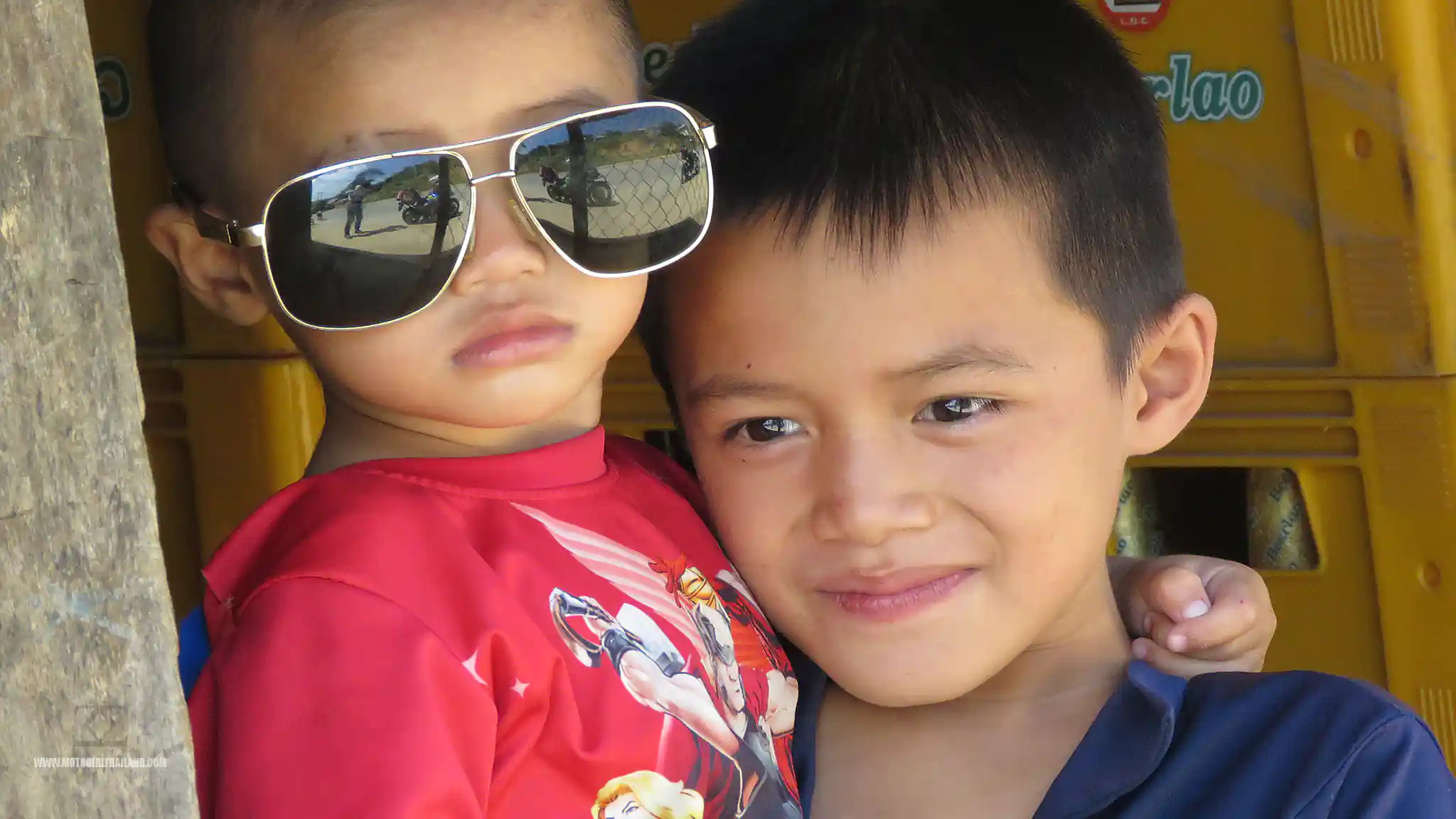 Laos Little Boys Roadside Shop
