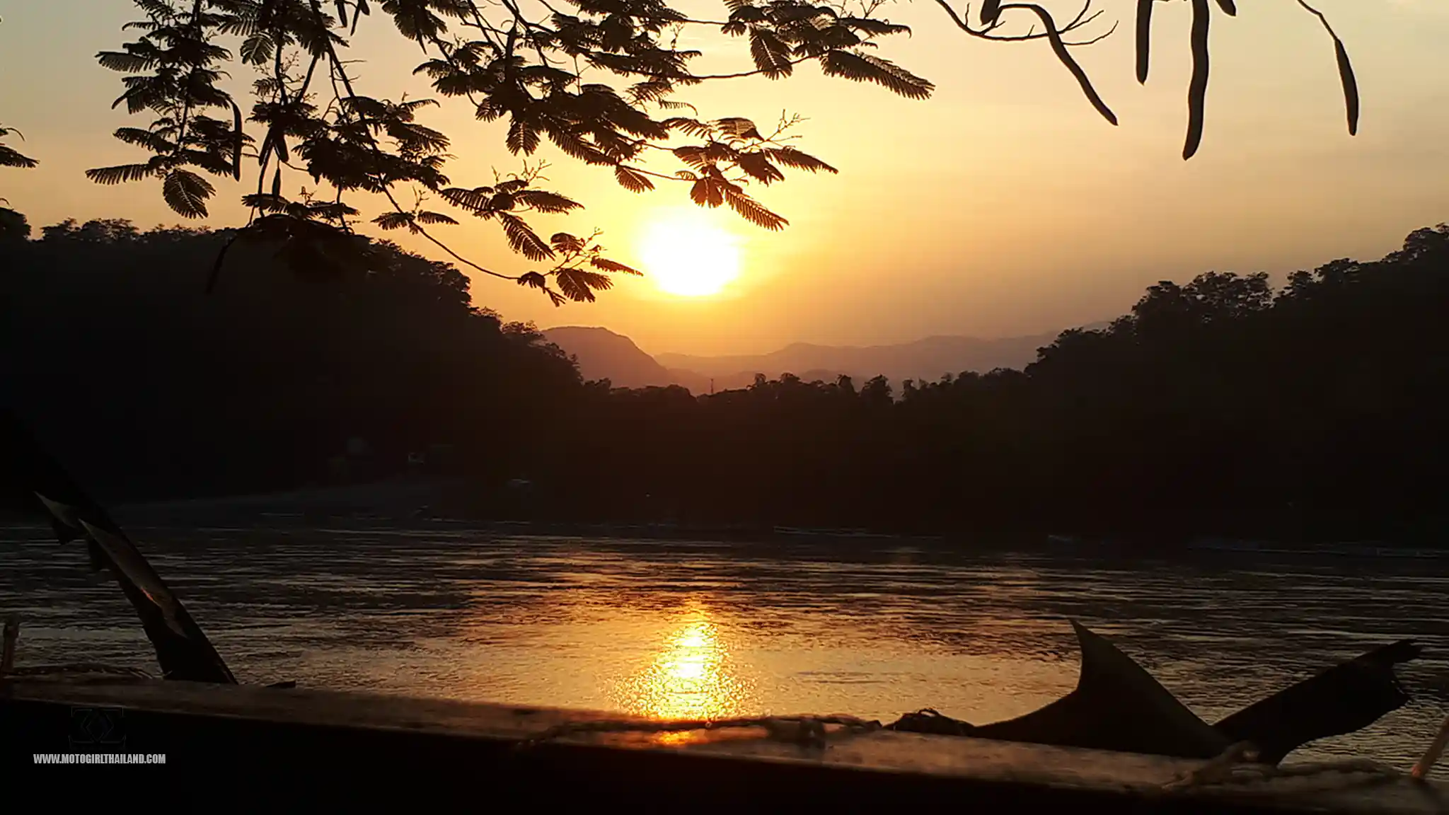 Laos Luang Prabang Beer at Sunset