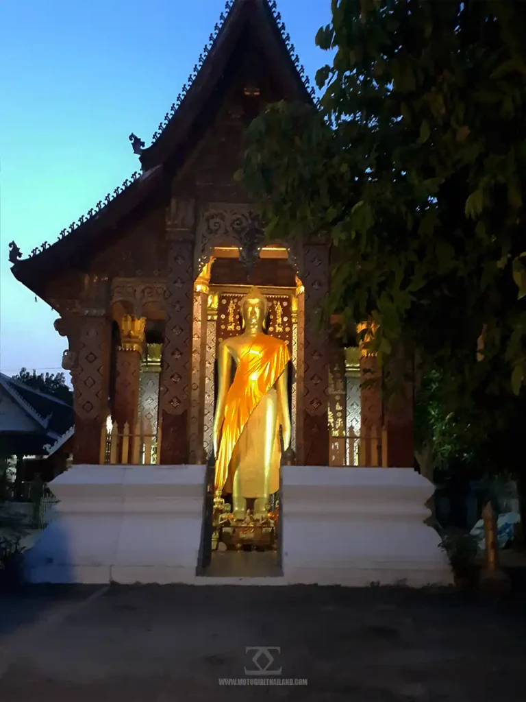 Laos Luang Prabang Temple at Night