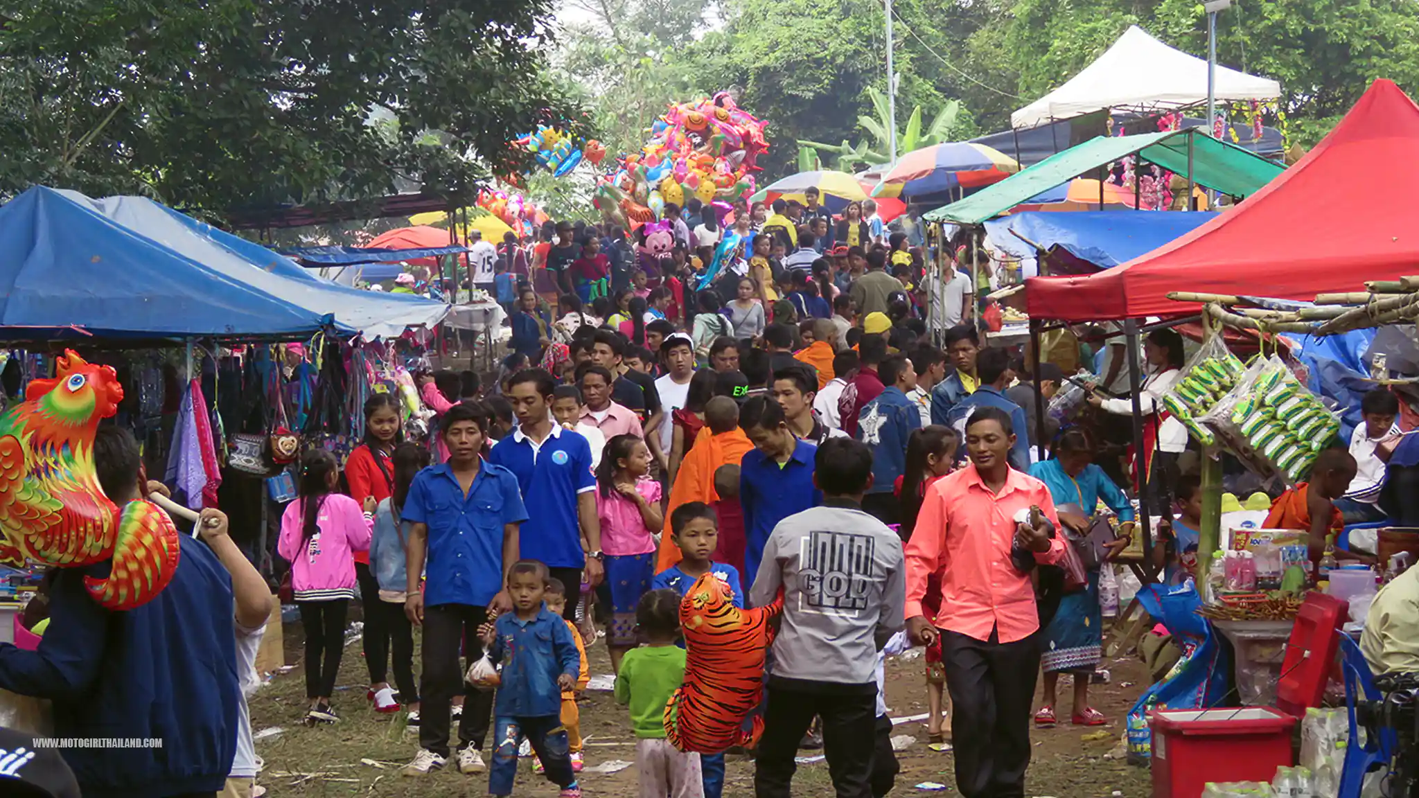 Laos Muang Sing Festival Crowd