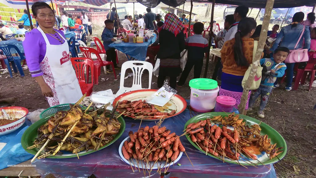 Laos Muang Sing Festival Food