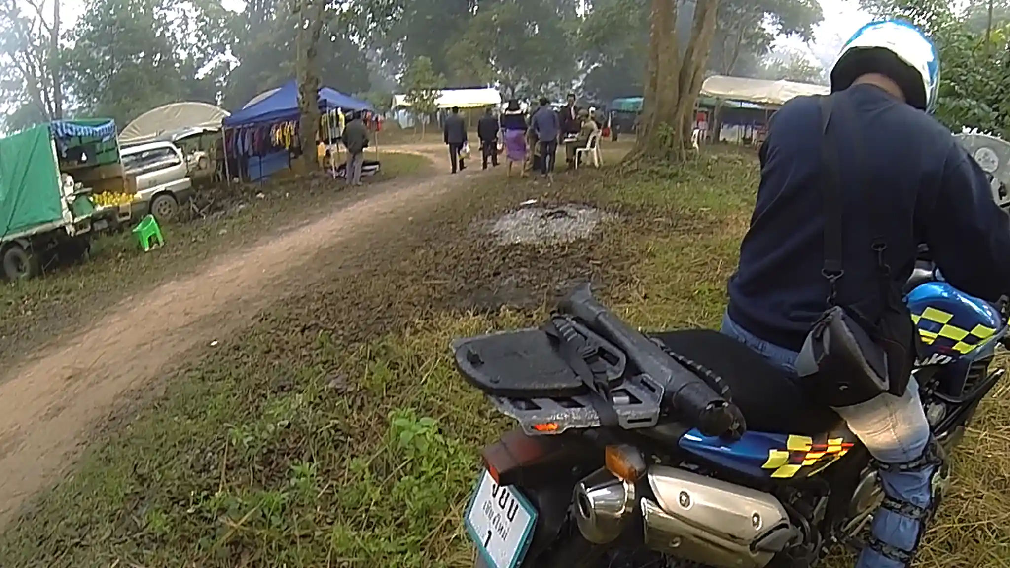 Laos Muang Sing Festival Parking Bikes