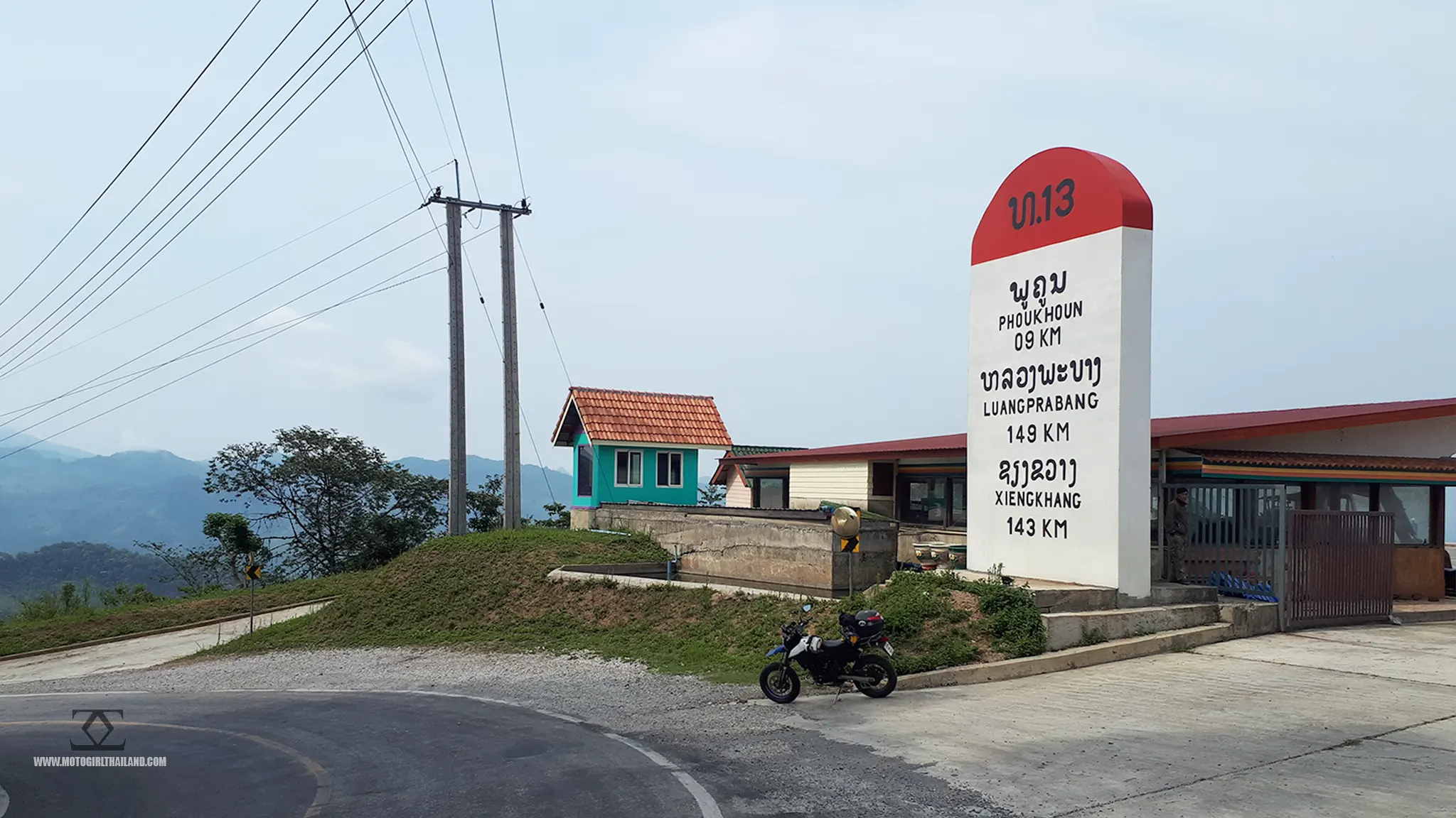 Laos Road Viewpoint with Bike