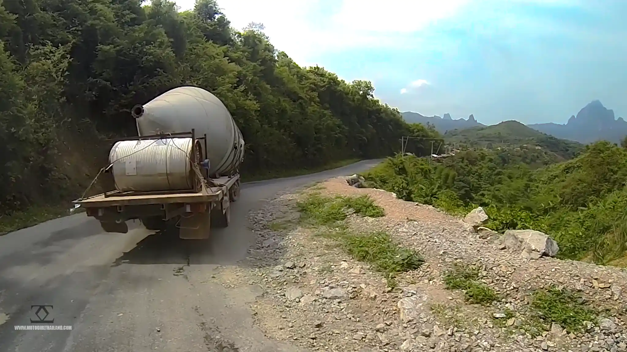 Laos Road Viewpoint with Bike
