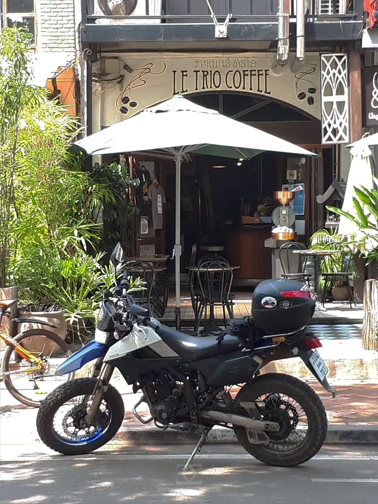 Laos Vientiane Cafe Coffee Bike