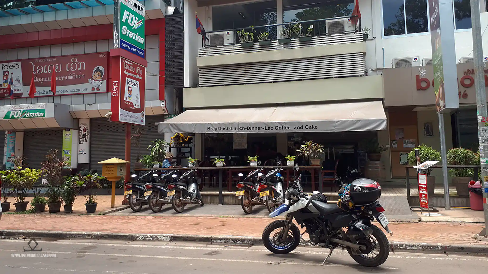 Laos Vientiane Coffee Cafe Bike