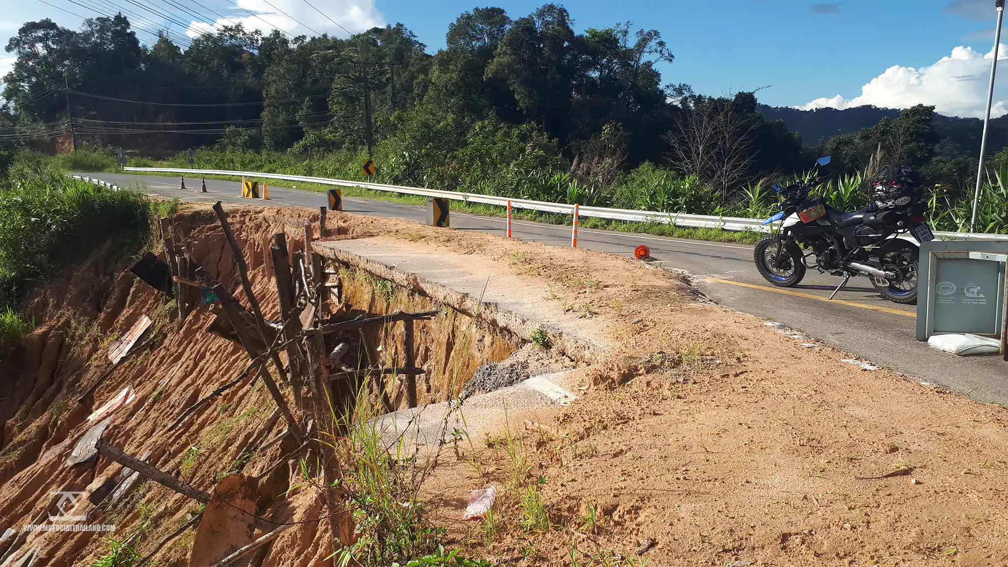 motorcycle rider and pot holes