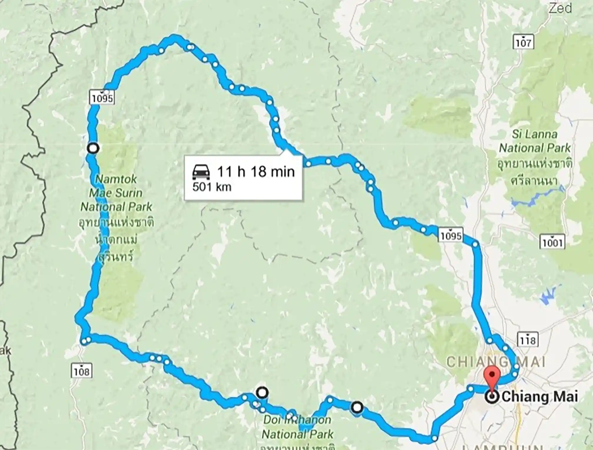 Mae Hong Son Loop Map 2014