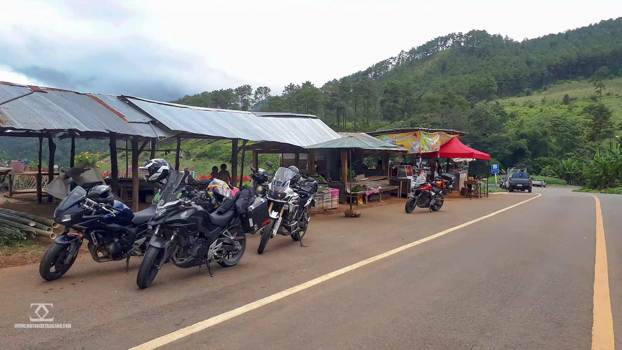 motorcycles on a road