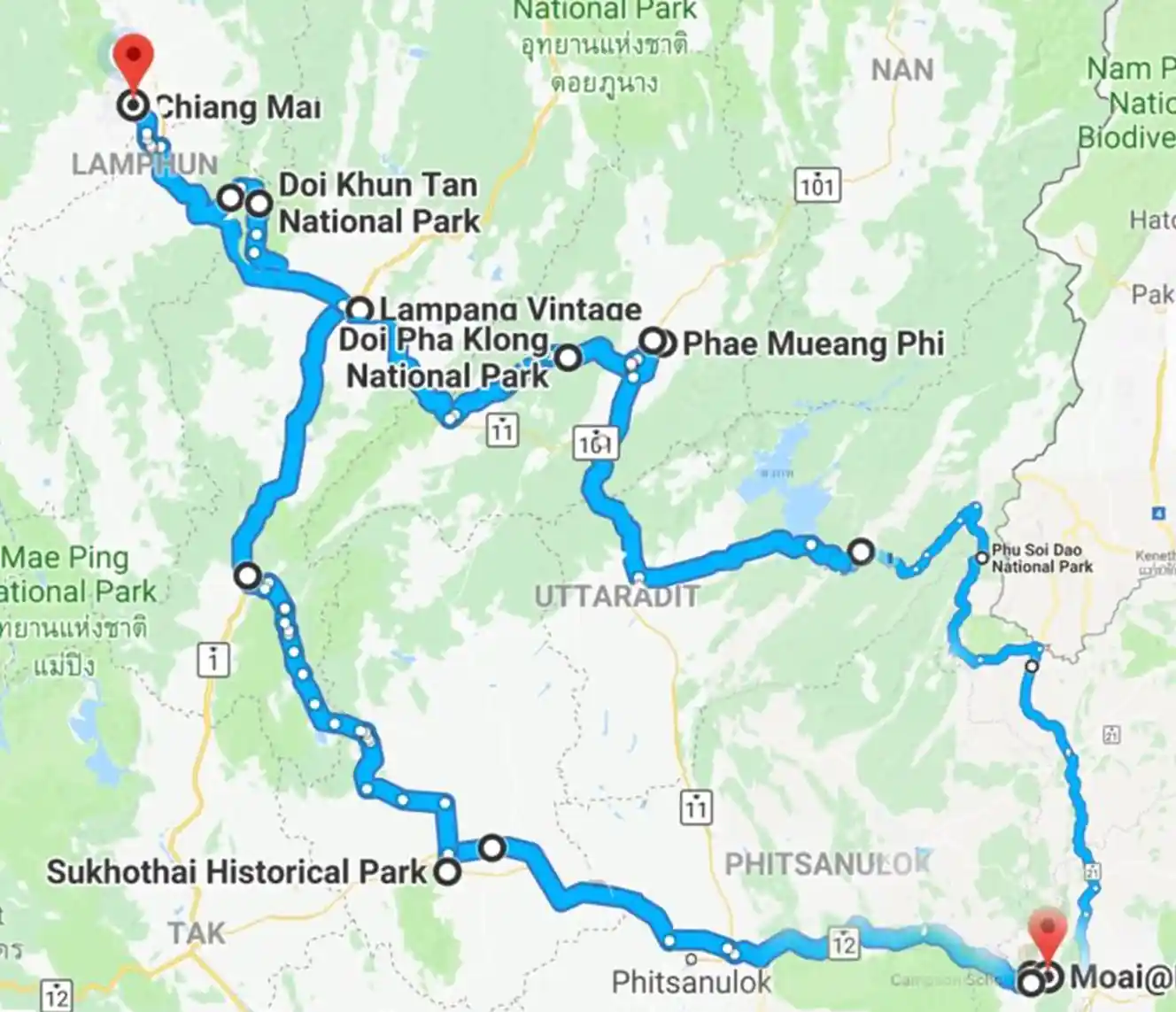 Phetchabun Ride Map