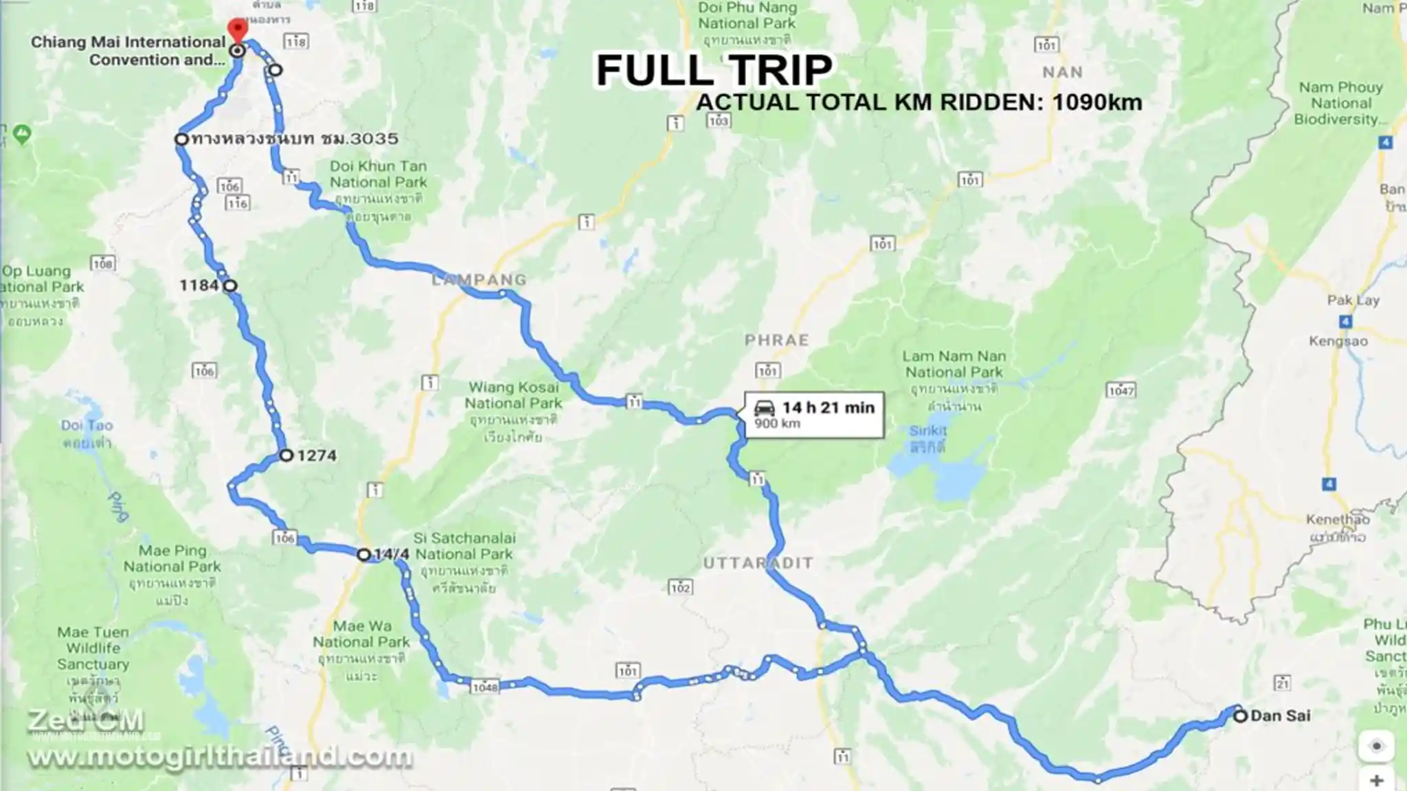 Phi Ta Khon Trip 1 Map