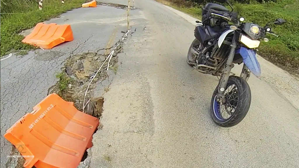 Phu Chi Fa Broken Up Road Landslide