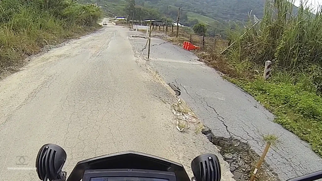 Phu Chi Fa Broken Up Road Landslide
