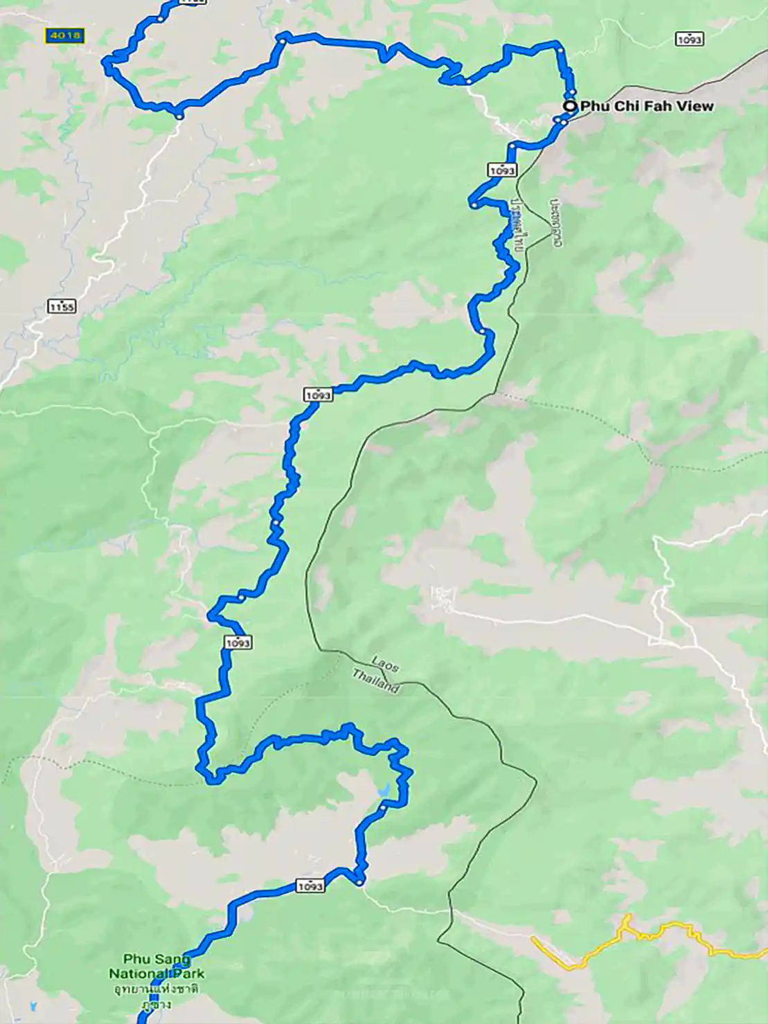 R1093 Border Road Phu Chi Fa Map
