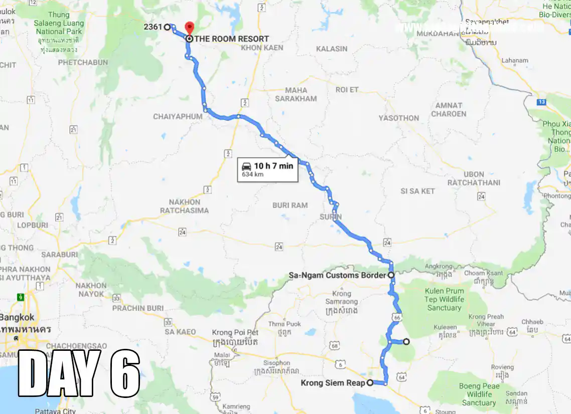 Siem Reap Cambodia Day 6 Map