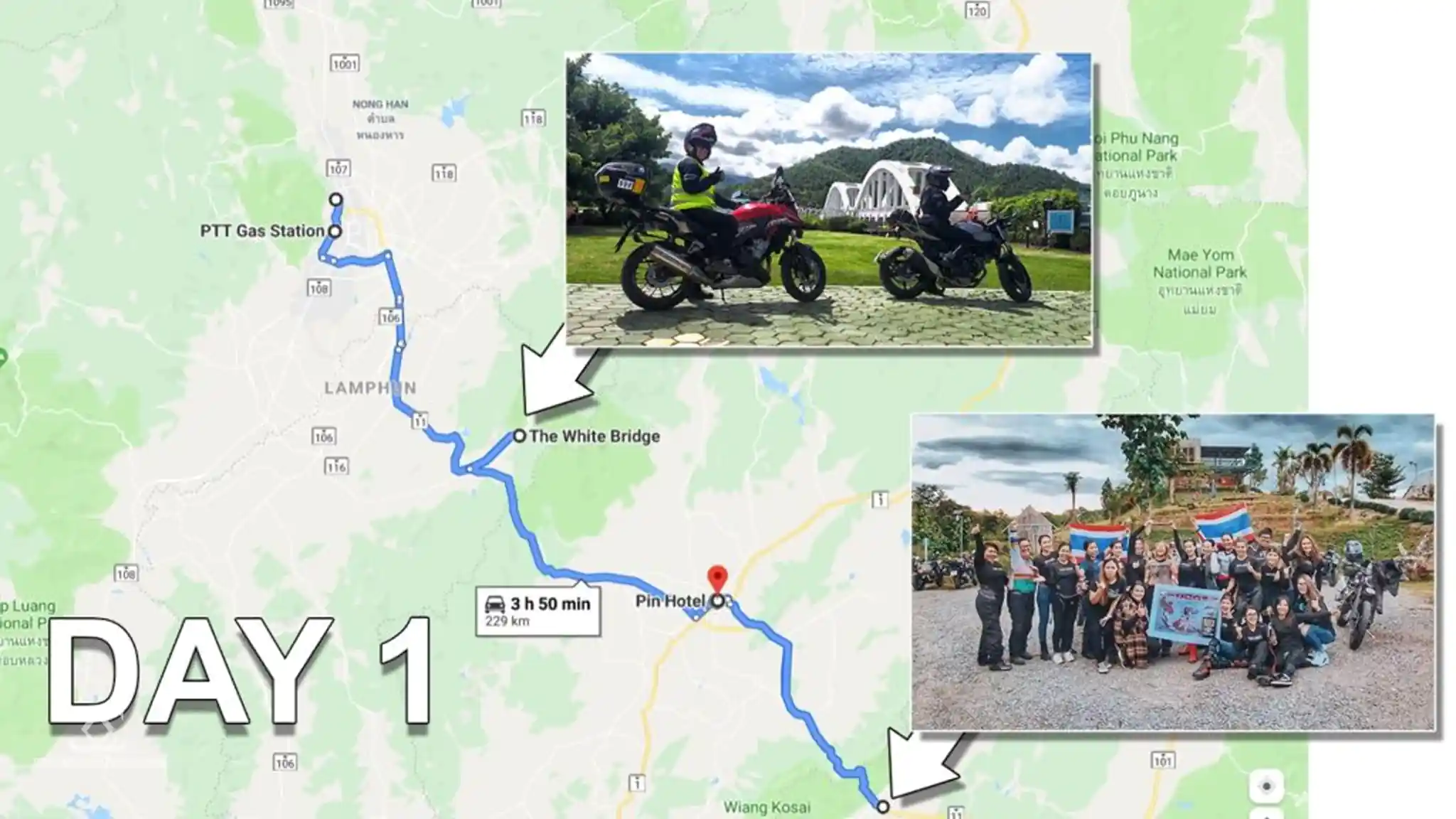 WRWR 2 Day Ride Map Day 1