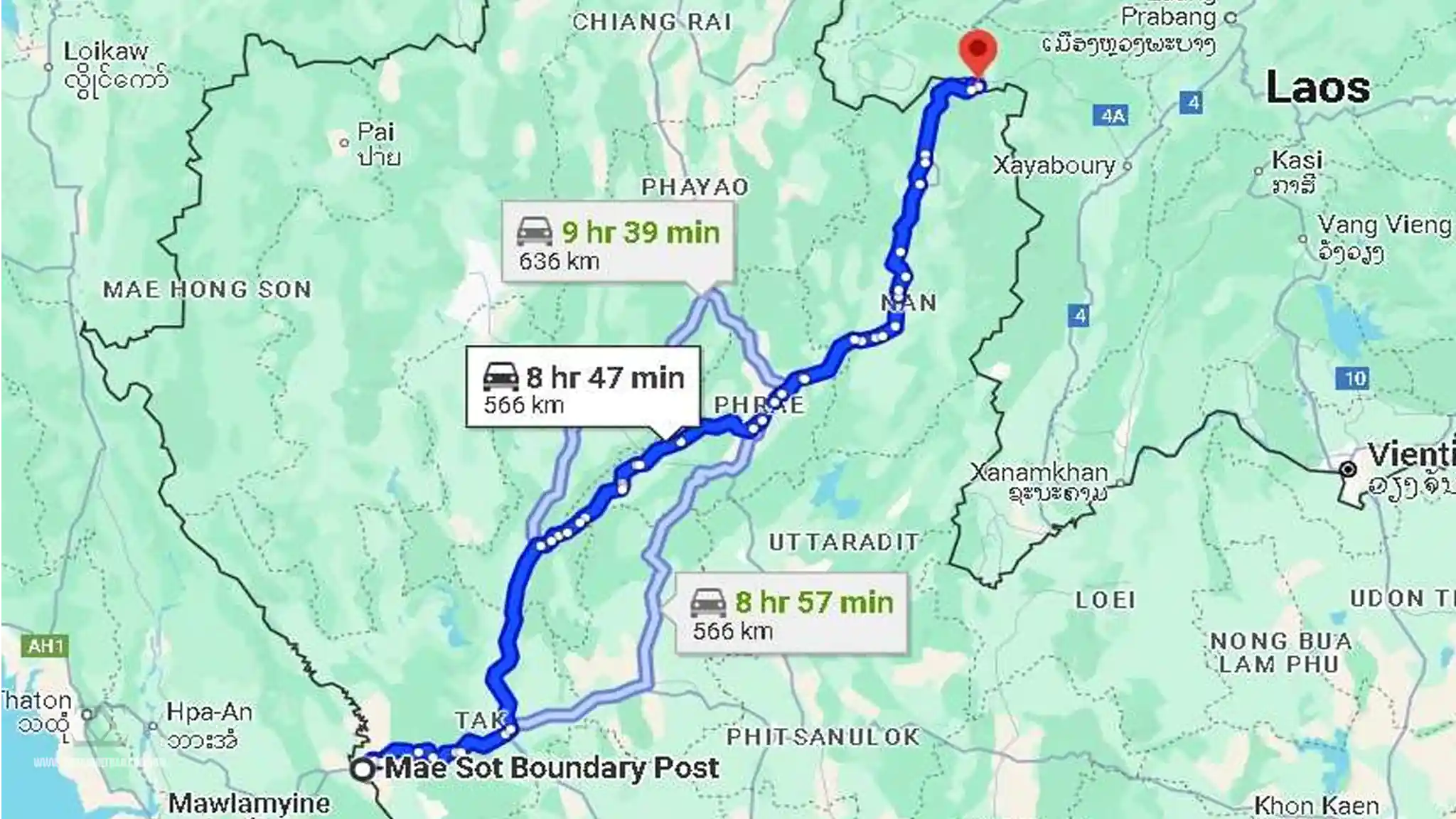 WRWR Women Riders World Relay Thailand Route