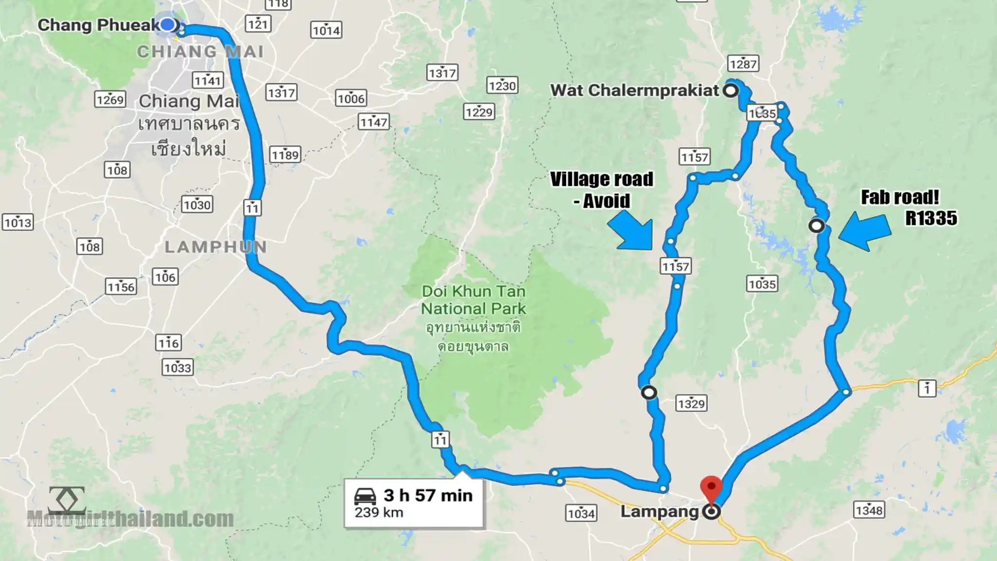 Wat Chaloemprakiet Map Route