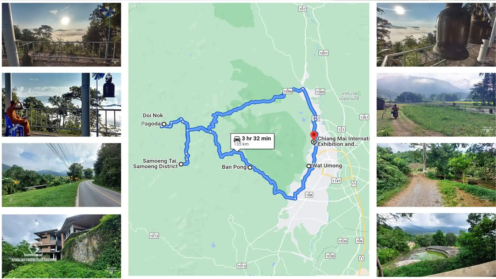 map of Samoeng Tai Ride Doi Nok